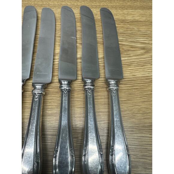 Vintage Gorham Dinner Knives Silver/silver Plated ? Handle ~ Set Of 7 - Picture 3 of 9